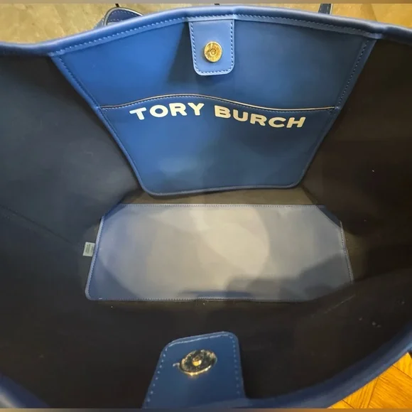 Tory Burch Blue and Cream Women's Tote Bag - Picture 5 of 10